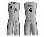 San Antonio Spurs #4 Derrick White Swingman Silver Basketball Suit Jersey Statement Edition