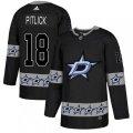 Dallas Stars #18 Tyler Pitlick Authentic Black Team Logo Fashion NHL Jersey