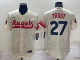 Los Angeles Angels #27 Mike Trout Cream 2022 City Connect Flex Base Stitched Jersey