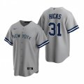 Nike New York Yankees #31 Aaron Hicks Gray Road Stitched Baseball Jersey