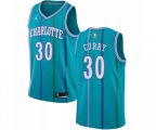 Charlotte Hornets #30 Dell Curry Authentic Aqua Hardwood Classics Basketball Jersey