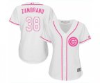 Women's Chicago Cubs #38 Carlos Zambrano Authentic White Fashion Baseball Jersey