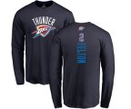 Oklahoma City Thunder #2 Raymond Felton Navy Blue Backer Long Sleeve T-Shirt