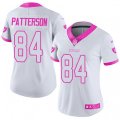 Women Oakland Raiders #84 Cordarrelle Patterson Limited White Pink Rush Fashion NFL Jersey