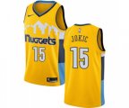 Denver Nuggets #15 Nikola Jokic Swingman Gold Alternate NBA Jersey Statement Edition