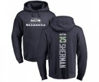 Seattle Seahawks #25 Richard Sherman Navy Blue Backer Pullover Hoodie