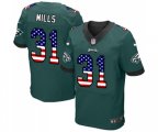 Philadelphia Eagles #31 Jalen Mills Elite Midnight Green Home USA Flag Fashion Football Jersey