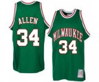 Milwaukee Bucks #34 Ray Allen Swingman Green Throwback Basketball Jersey