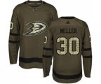 Anaheim Ducks #30 Ryan Miller Authentic Green Salute to Service Hockey Jersey