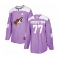 Arizona Coyotes #77 Victor Soderstrom Authentic Purple Fights Cancer Practice Hockey Jersey