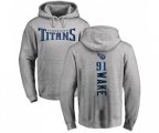 Tennessee Titans #91 Cameron Wake Ash Backer Pullover Hoodie