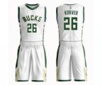 Milwaukee Bucks #26 Kyle Korver Swingman White Basketball Suit Jersey - Association Edition