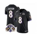 Baltimore Ravens #8 Lamar Jackson Black 2023 F.U.S.E Throwback Vapor Limited Stitched Jersey
