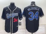 Los Angeles Dodgers #34 Fernando Valenzuela Black Blue Name Stitched MLB Cool Base Nike Jersey