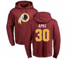Washington Redskins #30 Troy Apke Maroon Name & Number Logo Pullover Hoodie