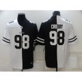 Oakland Raiders #98 Maxx Crosby Black White Limited Split Fashion Football Jersey