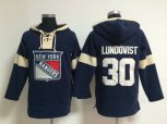 New York Rangers #30 Henrik Lundqvist blue jerseys(pullover hooded sweatshirt)