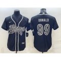 Los Angeles Rams #99 Aaron Donald Black Reflective With Patch Cool Base Stitched Baseball Jersey