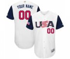 USA Baseball Customized White 2017 World Baseball Classic Authentic Team Jersey