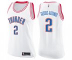 Women's Oklahoma City Thunder #2 Shai Gilgeous-Alexander Swingman White Pink Fashion Basketball Jersey