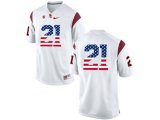 2016 US Flag Fashion USC Trojans Adoree' Jackson #21 College Football Jersey - White