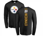 Pittsburgh Steelers #89 Vance McDonald Black Backer Long Sleeve T-Shirt
