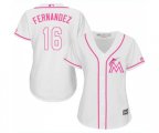 Women's Miami Marlins #16 Jose Fernandez Replica White Fashion Cool Base Baseball Jersey