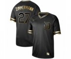 Detroit Tigers #27 Jordan Zimmermann Authentic Black Gold Fashion Baseball Jersey
