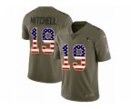 New England Patriots #19 Malcolm Mitchell Limited Olive USA Flag 2017 Salute to Service NFL Jersey