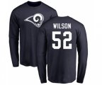Los Angeles Rams #52 Ramik Wilson Navy Blue Name & Number Logo Long Sleeve T-Shirt