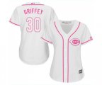 Women's Cincinnati Reds #30 Ken Griffey Replica White Fashion Cool Base Baseball Jersey