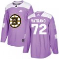 Boston Bruins #72 Frank Vatrano Authentic Purple Fights Cancer Practice NHL Jersey