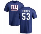 New York Giants #53 Oshane Ximines Royal Blue Name & Number Logo T-Shirt