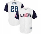 USA Baseball #28 Buster Posey White 2017 World Baseball Classic Replica Team Jersey
