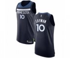 Minnesota Timberwolves #10 Jake Layman Authentic Navy Blue Basketball Jersey - Icon Edition
