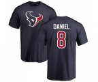 Houston Texans #8 Trevor Daniel Navy Blue Name & Number Logo T-Shirt
