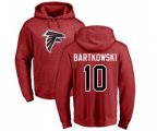Atlanta Falcons #10 Steve Bartkowski Red Name & Number Logo Pullover Hoodie