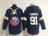 New York Islanders #91 John Tavares blue jerseys(pullover hooded sweatshirt)