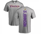 Minnesota Vikings #94 Jaleel Johnson Ash Backer T-Shirt