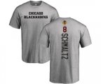 Chicago Blackhawks #8 Nick Schmaltz Ash Backer T-Shirt
