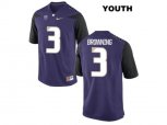 2016 Youth Washington Huskies Jake Browning #3 College Football Limited Jersey - Purple