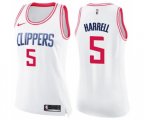 Women's Los Angeles Clippers #5 Montrezl Harrell Swingman White Pink Fashion Basketball Jersey