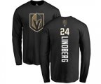 Vegas Golden Knights #24 Oscar Lindberg Black Backer Long Sleeve T-Shirt