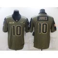 New England Patriots #10 Mac Jones Nike Olive 2021 Salute To Service Limited Player Jersey
