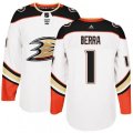 Anaheim Ducks #1 Reto Berra Authentic White Away NHL Jersey