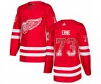 Detroit Red Wings #73 Adam Erne Red Home Authentic Drift Fashion Stitched Hockey Jersey