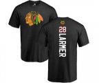 Chicago Blackhawks #28 Steve Larmer Black Backer T-Shirt