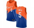 Cleveland Cavaliers #5 J.R. Smith Authentic Blue Basketball Jersey - City Edition