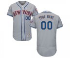 New York Mets Customized Grey Road Flex Base Authentic Collection Baseball Jersey