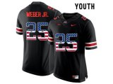 2016 US Flag Fashion Youth Ohio State Buckeyes Mike Weber Jr. #25 College Football Limited Jersey - Blackout